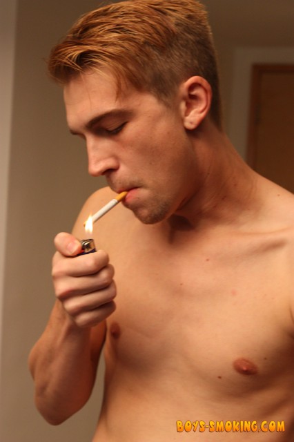 Patrick Kennedy smokes and strokes (Boys Smoking) .